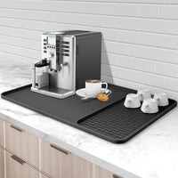 2-in-1 Silicone Coffee Mat Kitchen Countertop Mat with Detachable Dish Drying Mat