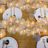 LED Maple Leaves Garland with Lights – Fall Decorations for Home and Christmas