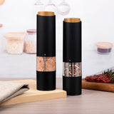2PCS Electric Pepper Grinders – LED Light & Adjustable Coarseness