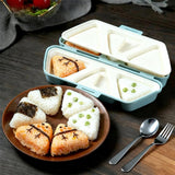 6 in 1 Onigiri Mold Triangle Rice Ball Mold Onigiri Maker Sushi Making Kit with Spoon and Fork