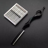 Hair thinning Razor Hairdressing Thinning Shaper Comb Styling Razor / 10 Blades Black