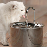 FT444 1.8L Electric Pet Water Dispenser Automatic Stainless Steel Cat Dog Fountain