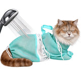 Mesh Cat Grooming Bag Breathable Bathing Restraint for Nail Trimming Green