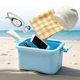 Silicone Beach Bag Foldable Waterproof with Handle for Camping Seaside Blue