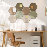 8PCS Hexagon Cork Self Adhesive Pin Board Alternative for Walls Decor