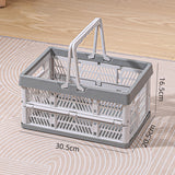 Collapsible Shopping Basket with Handles for Camping Shopping Gray