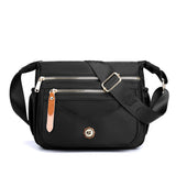 Multi-Pocket Crossbody Bag for Women Water Resistant Nylon Shoulder Messenger Bag Trendy Pocketbooks Black