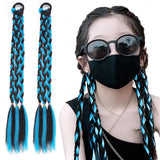 2PCS 45cm Three-Strand Braiding Hair for Wigs and Hair Extensions DIY Styling Blue