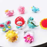 24PCS Adjustable Jewelry Rings Set for Girls Play and Dress-Up Gift