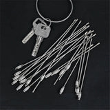 30 PCS Stainless Steel Wire Rope Keychain Key Ring Cable For Outdoor Hiking Sports