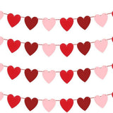 Felt Heart Garland Banner for Valentine's Day Weddings & Party Decorations Style 1