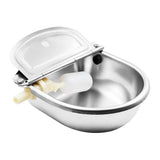 304 Stainless Steel Cattle Water Bowl 4L Automatic with Drain Hole