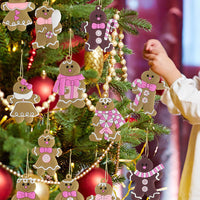 12PCS Gingerbread Man Christmas Decorations – Hanging Pendants for Christmas Tree