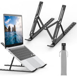 Foldable Laptop Tablet Stand Aluminum Portable 6 Height Levels Black
