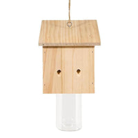 Wooden Bee Trap for Outside Hanging Wood Carpenter Bee Catcher with Removable Bottle Style 2