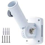 Wall Mounted Flag Bracket Adjustable for Garden Lights Poles Flags White