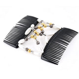 3 PCS Beaded Hair Comb Double Row Elastic Clip Hair Accessories
