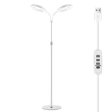 Grow Lights Dual Head LED Adjustable Height 134 to 170 cm for Indoor Plants White