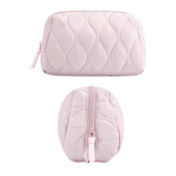 Travel Makeup Bag Puffy Padded Cosmetic Organizer Case Wide Opening Toiletry Pouch Pink