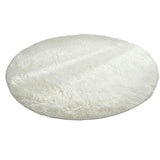 Round Plush Area Rug Soft Fluffy Floor Mat with Dotted Backing for Bedroom Living Room Sofa Area Home Decor White