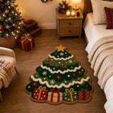 Soft Christmas Velvet Floor Mat with Non Slip Dot Backing Style 2