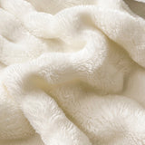Soft Fleece Bubble Blanket for Sofa Bed Home Decor Milkshake White