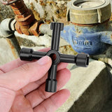 Multi-Functional Electrical Switchboard Key Wrench Tool Black