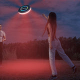 Light Up Flying Disc Rechargeable 50 LEDs Lighting Flying Toy for Patio Lawn Outdoor Games Red