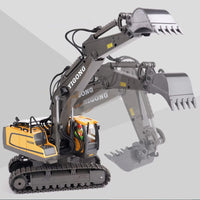 2.4GHz Remote Control Excavator RC Construction Car Toy with Light and Music Yellow