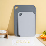 3 PCS Plastic Cutting Board Set for Cooking Camping with Hanging Loop Gray