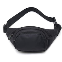 Casual Chest Bag Multi-Pocket Waist Bag for Sports Traveling Workout Black