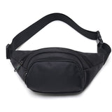 Casual Chest Bag Multi-Pocket Waist Bag for Sports Traveling Workout Black