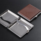 Cigarette Case Tobacco Pocket Pouch Holder Box Cigar Holds 20 Cigarettes Brown