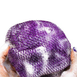 2Pcs African Style Net Bath Sponge Quick-Drying Nylon Scrubbers Purple and Pink