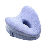 Memory Foam Leg Knee Pillow for Side Sleeper Knee Support Pillow Cushion Blue