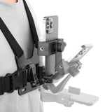 Mobile Phone Chest Mount Adjustable Harness Strap Holder with Rotating Phone Clip