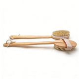 2 Pieces Long Handle Back Shower Brush with Detachable Strap