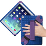 360 Degree Rotating Tablet Holder Stand with PU Leather Hand Strap Purple