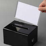 Lockable Collection Box with Keys for Suggestion Donations Voting Black