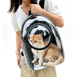 Space Capsule Pet Backpack Carrier with Bubble Window for Cats Dogs Black