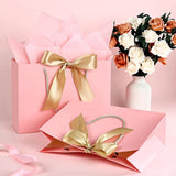 4PCS Gift Bags with Cards and Wrapping Paper for Weddings Parties Pink