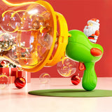 Christmas Bubble Blower Machine Electric Toy with Santa Figure Green