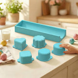 Cake Pop Maker Set with Tray and 5 Heart Square Cloud Oval Round Molds