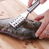 2Pcs Stainless Steel Fish Scaler Brush Scale Scraper Tool
