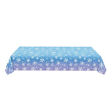 3Pcs Snowflake Tablecloth Blue & Purple Disposable Winter Table Cover for Xmas
