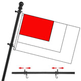 Flag Pole Kit with 360-Degree Rotating Rings and Two-Position Bracket Black