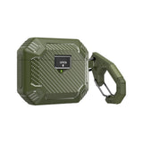 For Airpods Pro2nd Generation Magnetic Switch Case Shockproof Rugged Protective Cover with Keychain Army Green