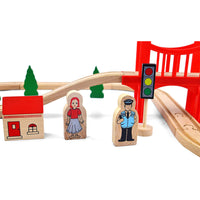 Wooden Train Set with Tracks – Expandable and Changeable for Girls and Boys 6 Years Old Style 1