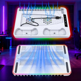 PS5 Slim/Pro Docking Cooling Station with Controller Charger & RGB Light White