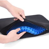 Blue Honeycomb Gel Seat Cushion 42x36x6cm with Removable Cover